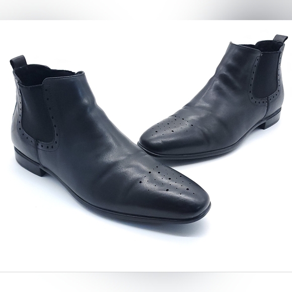 Charles Jourdan Paris Chelsea Ankle Black Leather Boots Carter Men\'s Size 12D main image 9
